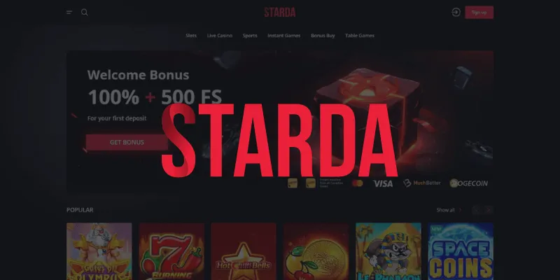 Formularz rejestracji konta gracza w Starda Casino – adres e-mail i hasło